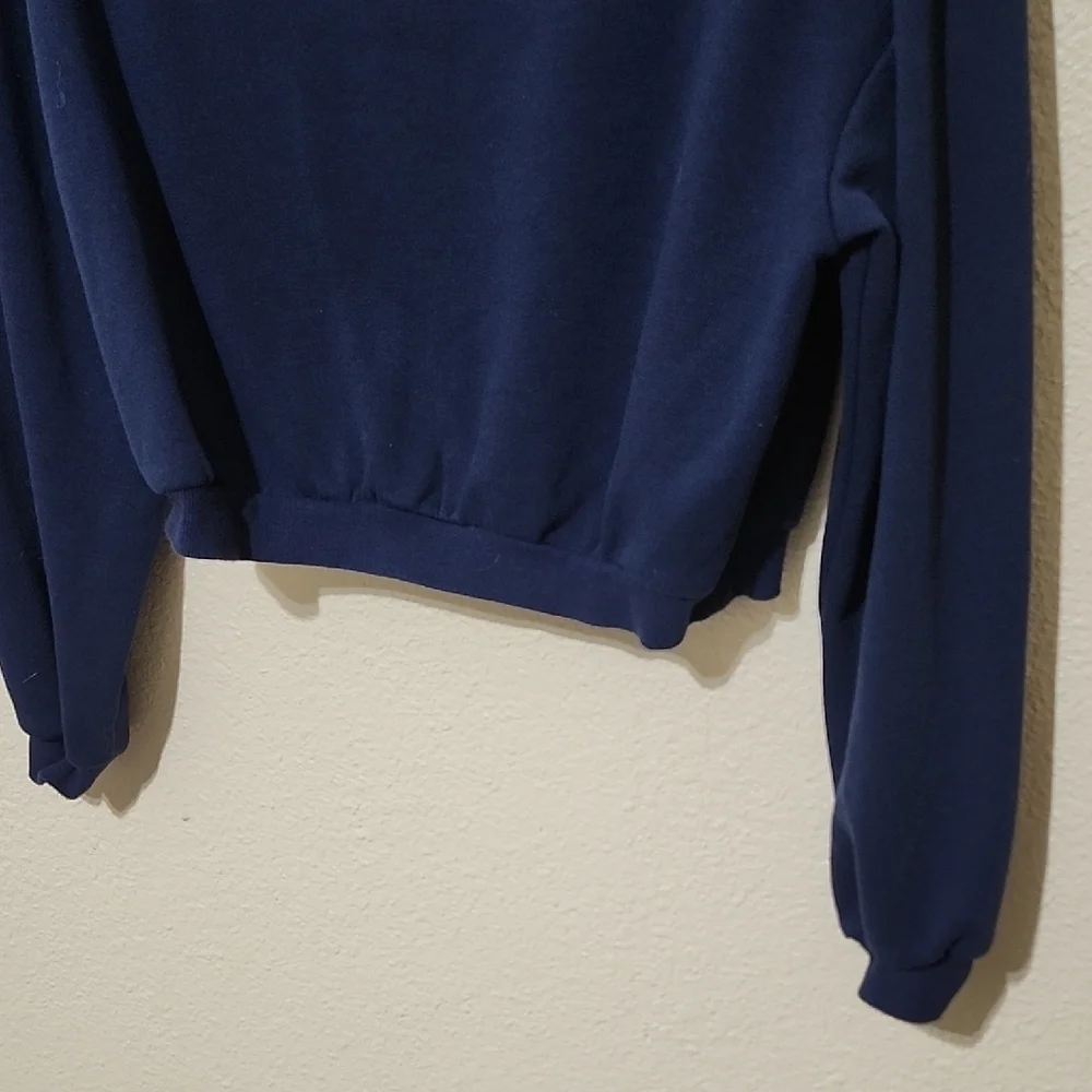 H&M Blue and White Graphic Crew Neck Sweatshirt - Picture 5 of 8